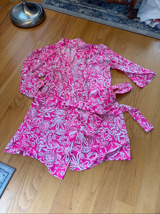 Lilly Pulitzer Other - Lilly Pulitzer Dianne Knit Robe S/M Passion Fruit Pink Absolutely Flamazing